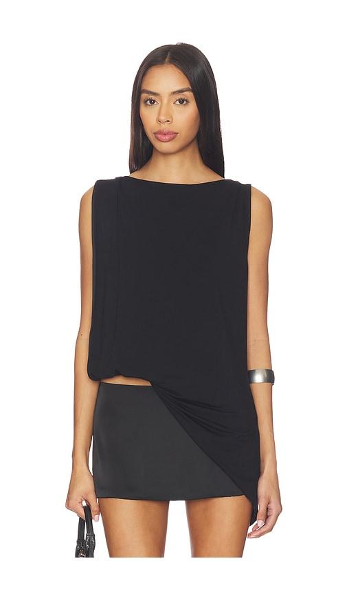 superdown caprice asymmetrical top in black. - size l (also in m, s, xl, xs, xxs)