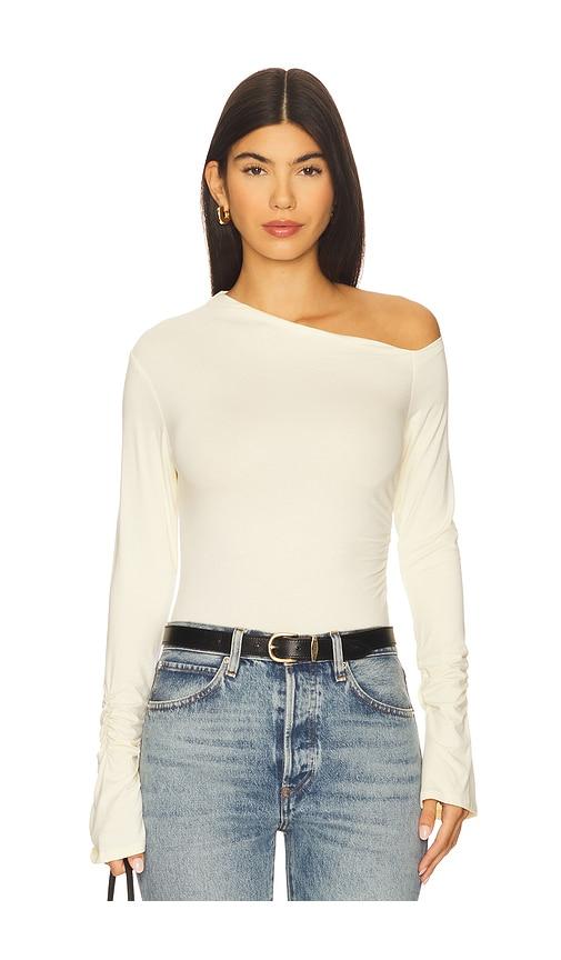 superdown carys bodysuit in cream. - size s (also in xs)