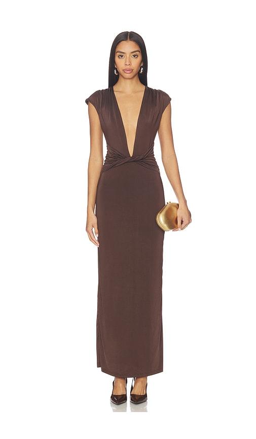 superdown cataleya maxi dress in brown. - size m (also in xs)