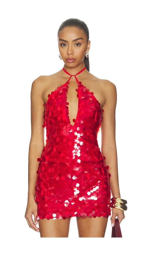 superdown celia halter top in red. - size l (also in xxs, xs, s, m, xl)