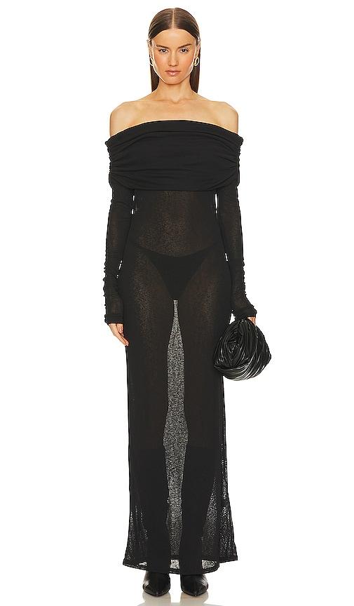 superdown chantal sheer gown in black. - size s (also in xs)