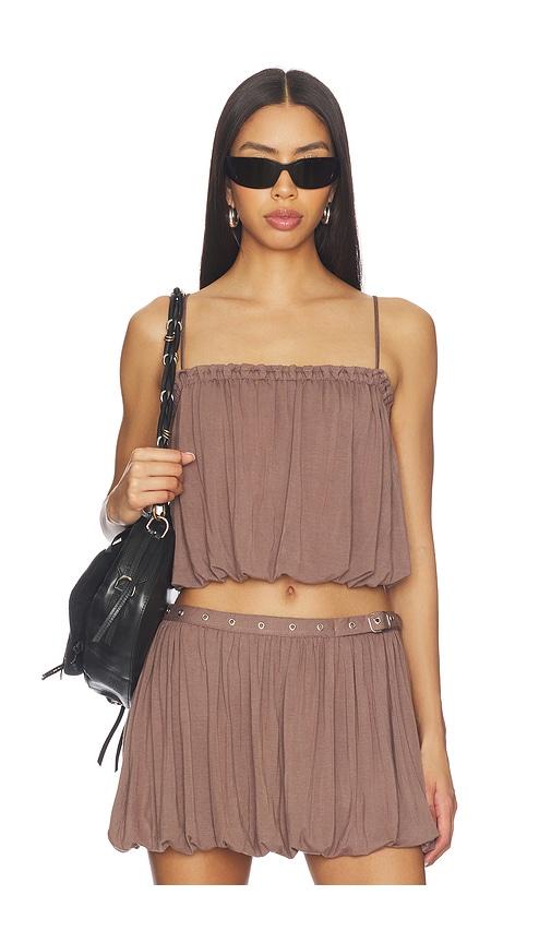 superdown dakoa bubble top in taupe. - size l (also in xl)