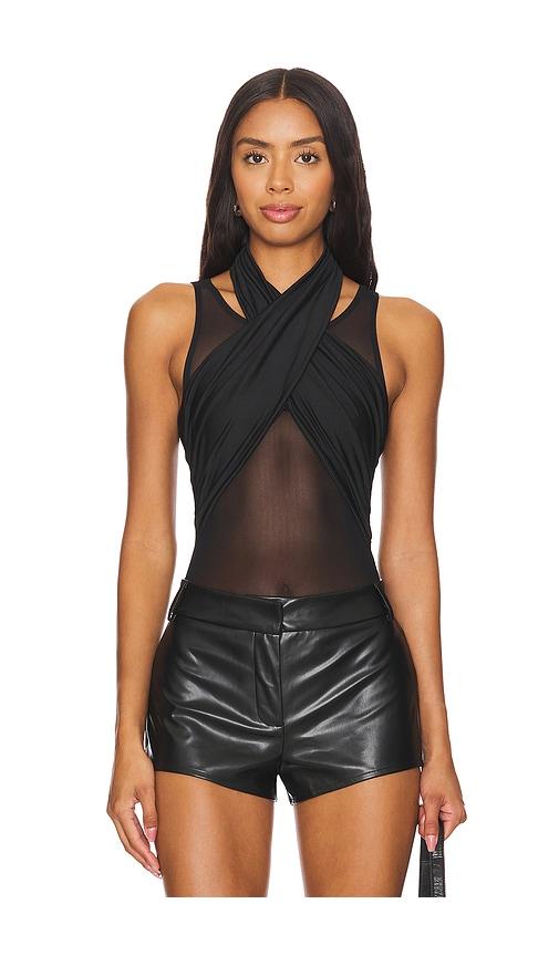 superdown danica bodysuit in black. - size l (also in xs, s, m, xxs, xl)