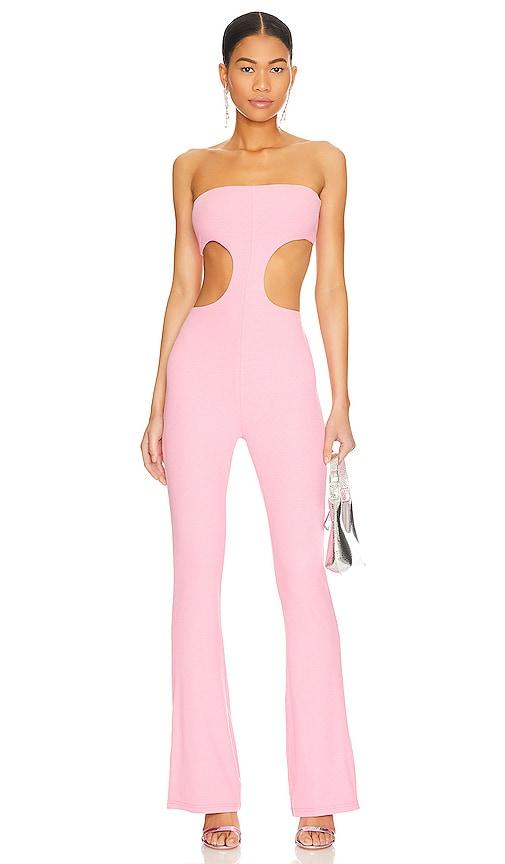 superdown darcey cut out jumpsuit in pink. - size l (also in m)