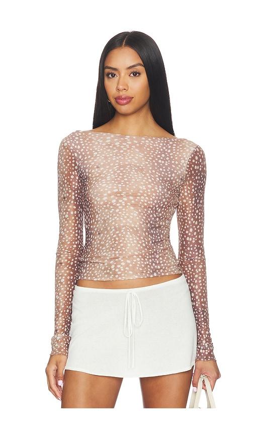 superdown darla top in brown. - size l (also in m, s, xl, xs, xxs)