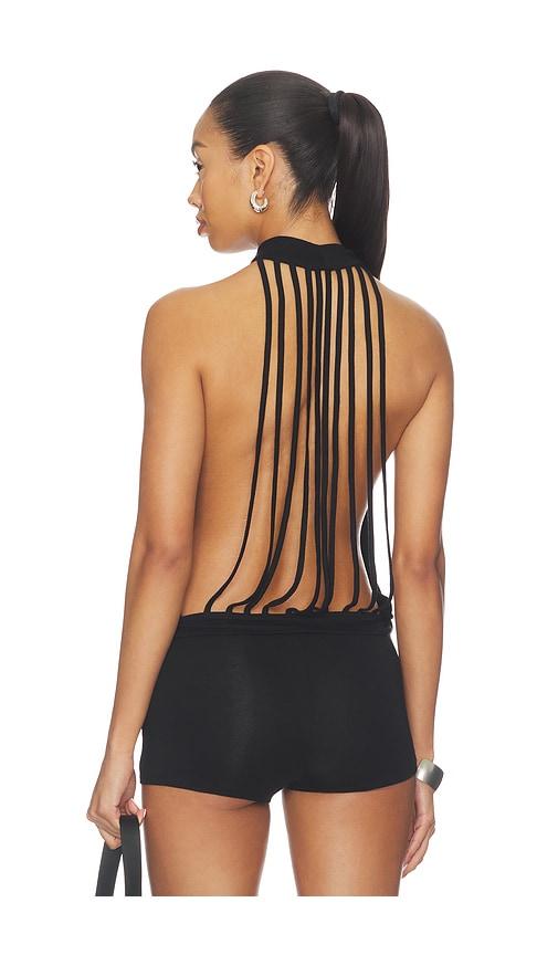 superdown declynn drape top in black. - size l (also in xl)