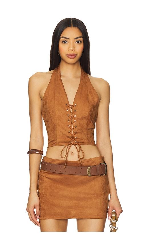 superdown delphi top in tan. - size l (also in xs, s, m, xl)