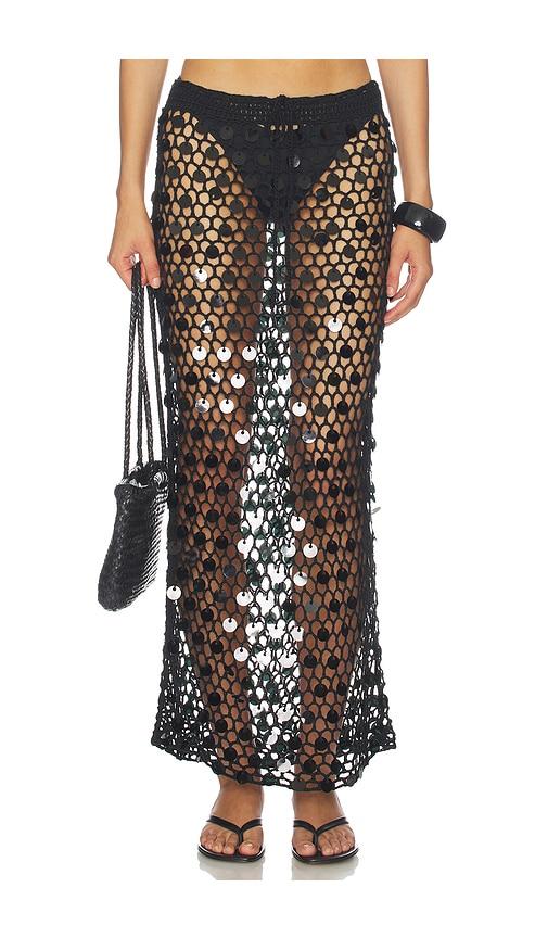 superdown dinah crochet maxi skirt in black. - size l (also in xs, s, m)