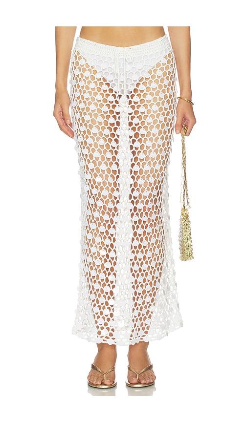 superdown dinah crochet maxi skirt in white. - size l (also in xs, s, m)