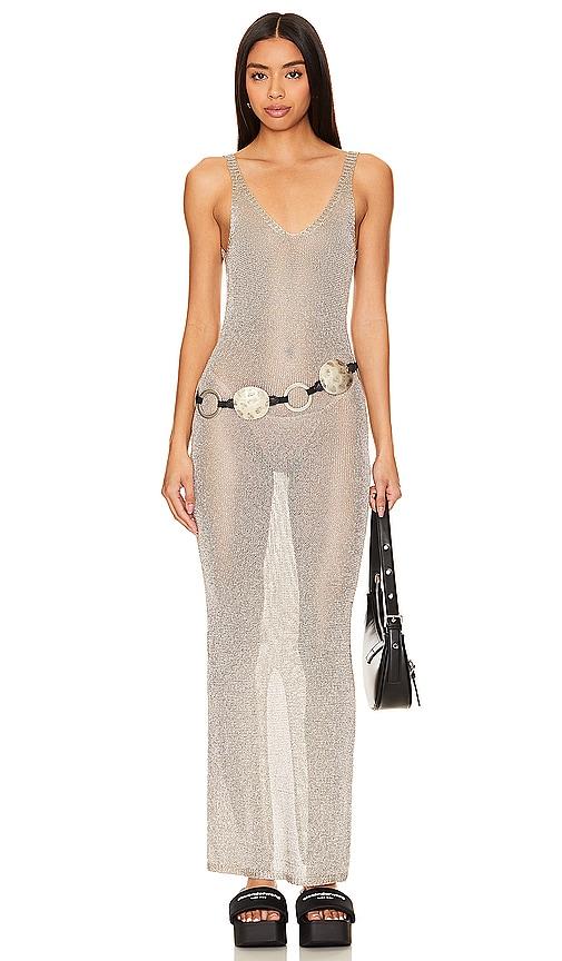 superdown egon maxi dress in metallic gold. - size m (also in l)