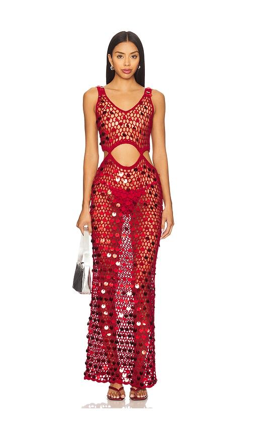 superdown elena maxi dress in burgundy. - size s (also in xs)