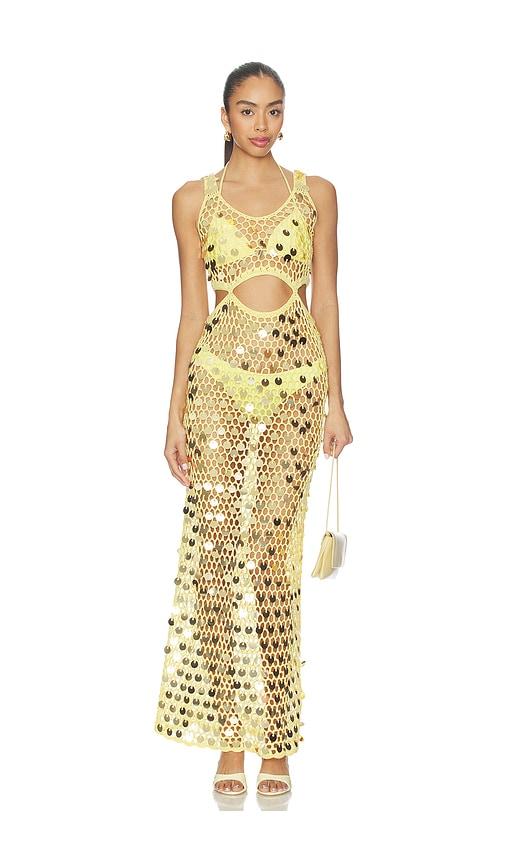superdown elena maxi dress in lemon. - size s (also in xs)