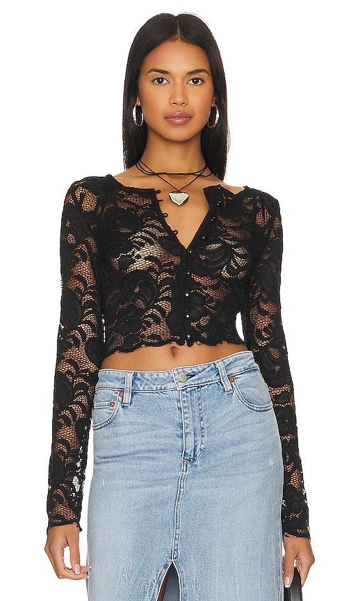 superdown elowen top in black. - size l (also in xs, xxs, s, m)