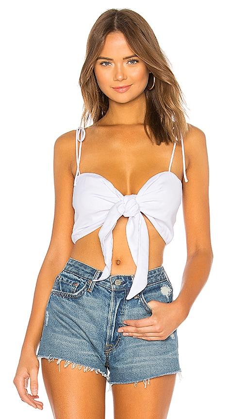 superdown emelia tie bra top in white. - size l (also in s, xl)
