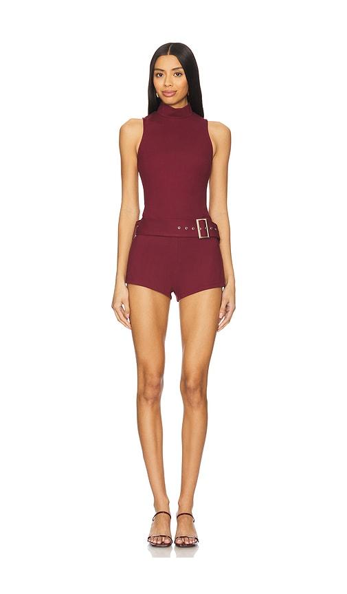 superdown evie romper in burgundy. - size l (also in xs, xxs, s, m, xl)