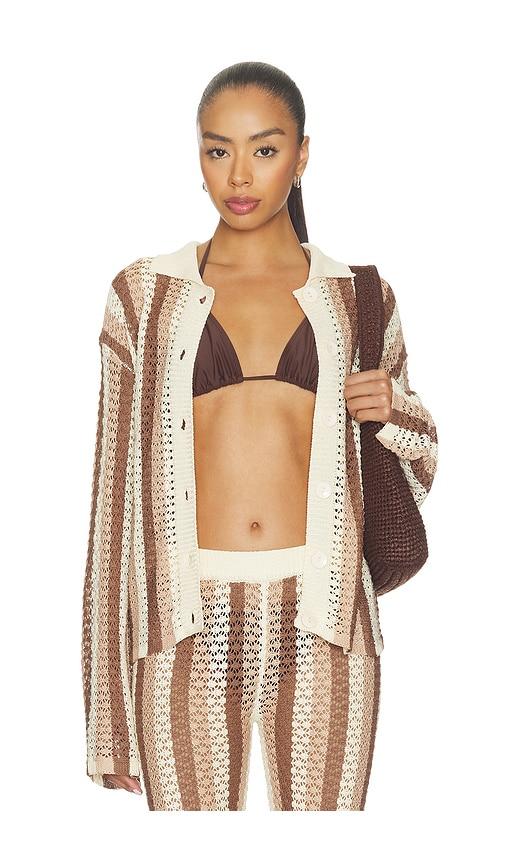 superdown francie crochet cardigan in multi. - size l (also in m, s)