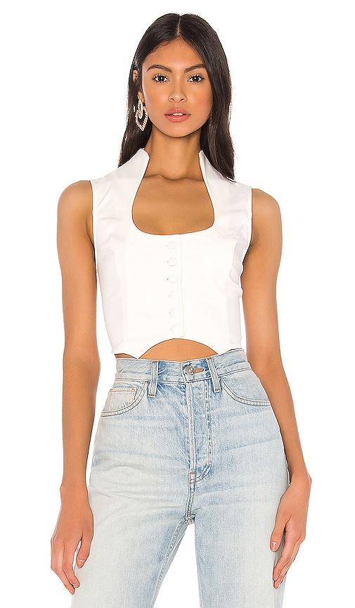 superdown frasier top in white. - size s (also in xxs, xs)