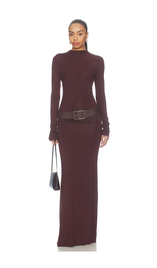 superdown gabrielle maxi dress in brown. - size l (also in s)