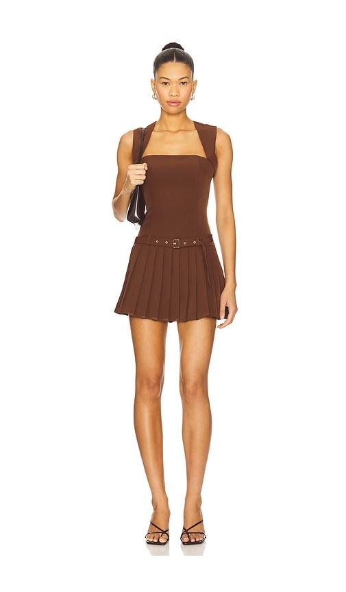 superdown giulia mini dress in brown. - size m (also in s, xs, xxs)