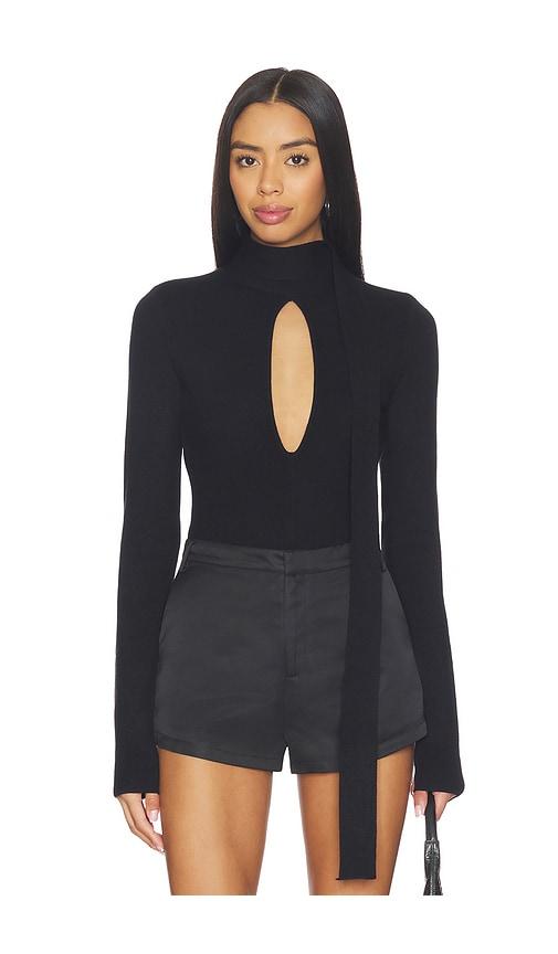 superdown gracen scarf sweater in black. - size l (also in m, s, xs)
