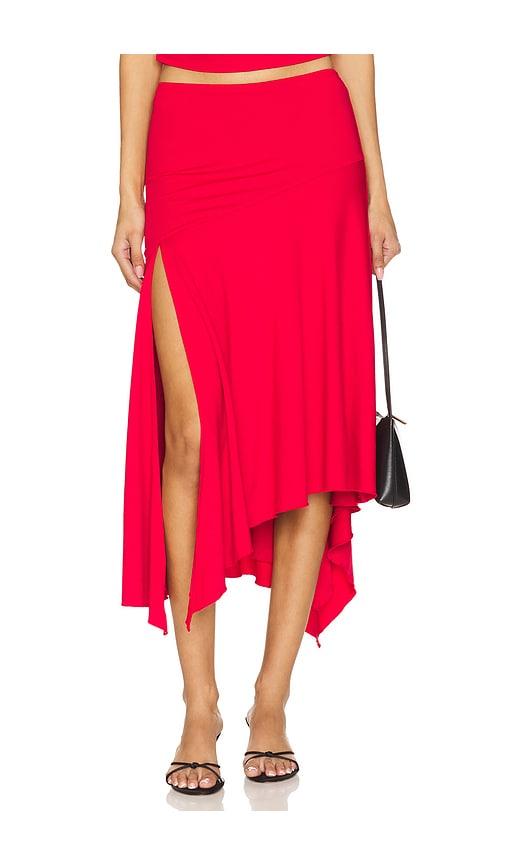superdown jaqualina midi skirt in red. - size m (also in xs)