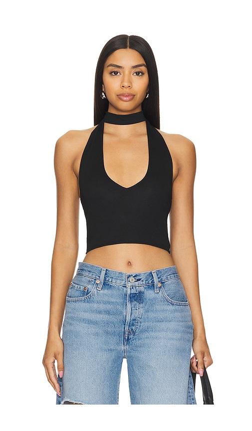 superdown jessalyn halter top in black. - size m (also in xl)