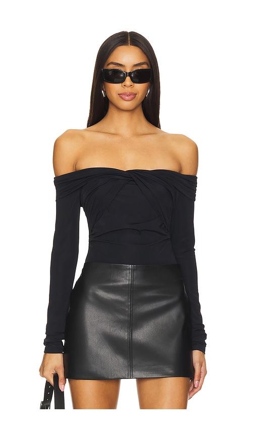 superdown jillian bodysuit in black. - size m (also in s)