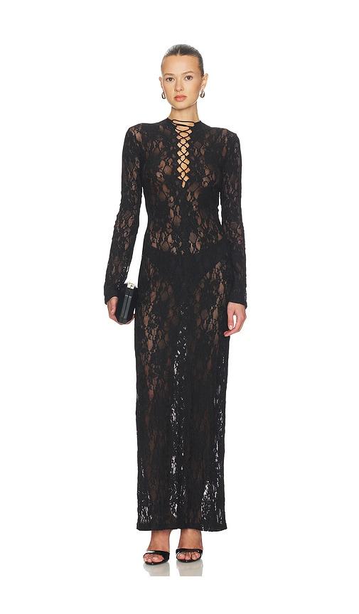 superdown julissa maxi dress in black. - size s (also in xs)
