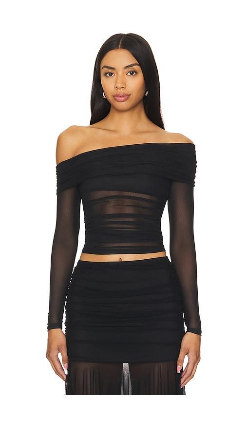 superdown kami off shoulder top in black. - size l (also in xs, s, m, xxs, xl)