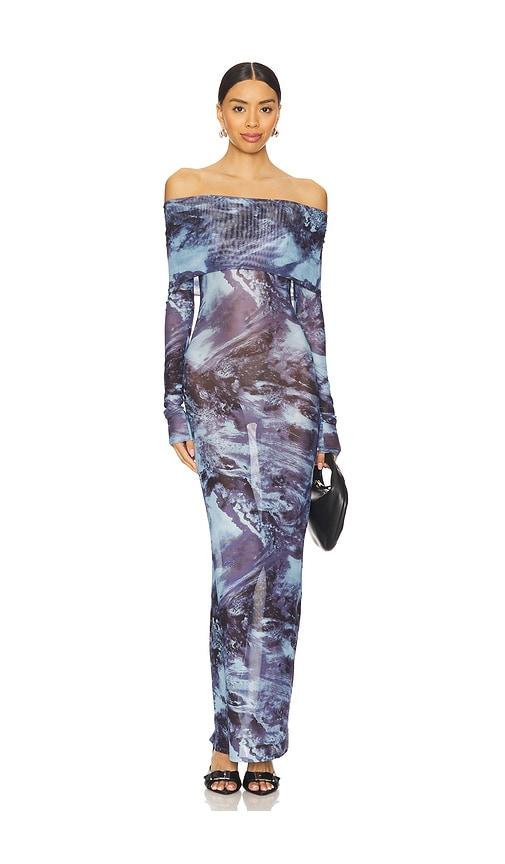 superdown karasi maxi dress in navy. - size l (also in s)