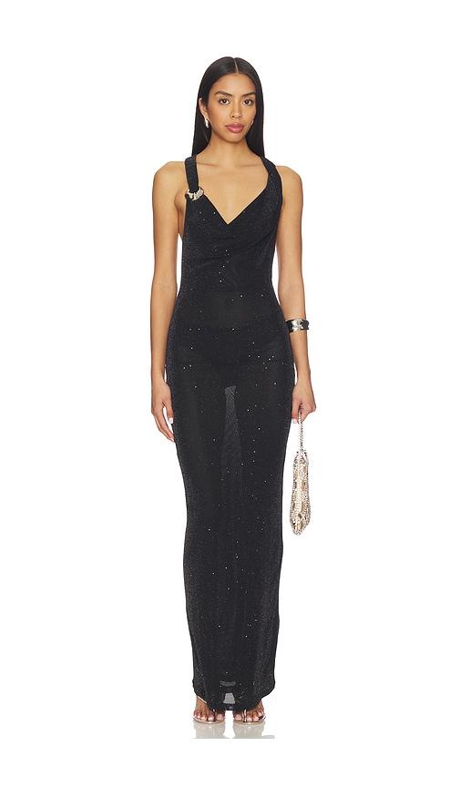 superdown kincade halter maxi dress in black. - size l (also in m, xl)