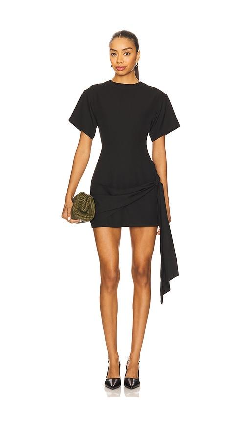 superdown kirana wrap front dress in black in black. - size s (also in xl, xs, xxs)