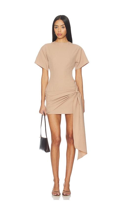 superdown kirana wrap front dress in taupe. - size m (also in s, xs, xxs)