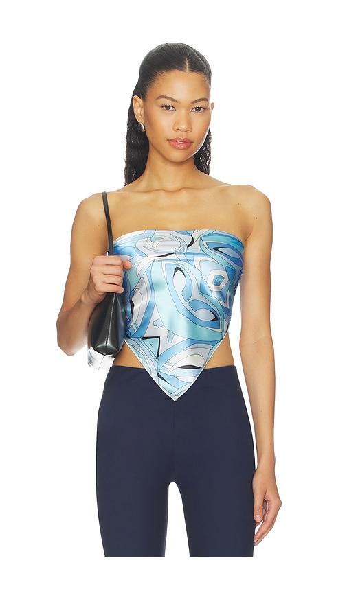 superdown klara scarf top in blue. - size s (also in xs)
