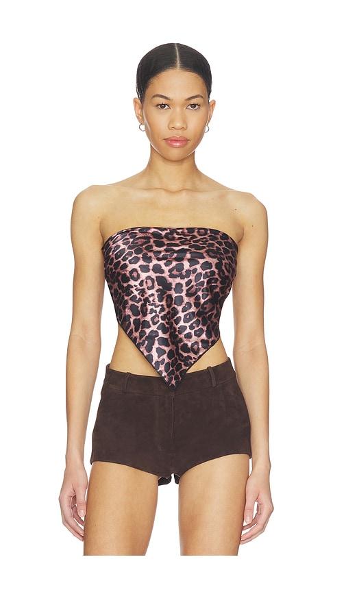 superdown klara scarf top in pink,black. - size l (also in m, s, xl, xs, xxs)
