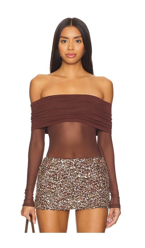 superdown koa bodysuit in chocolate. - size m (also in s)