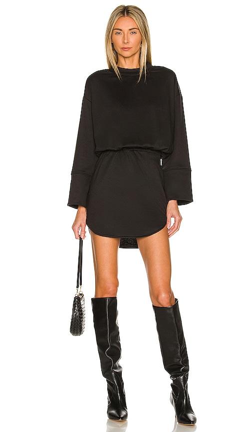 superdown lana sweatshirt dress in black. - size s (also in xxs, xs)