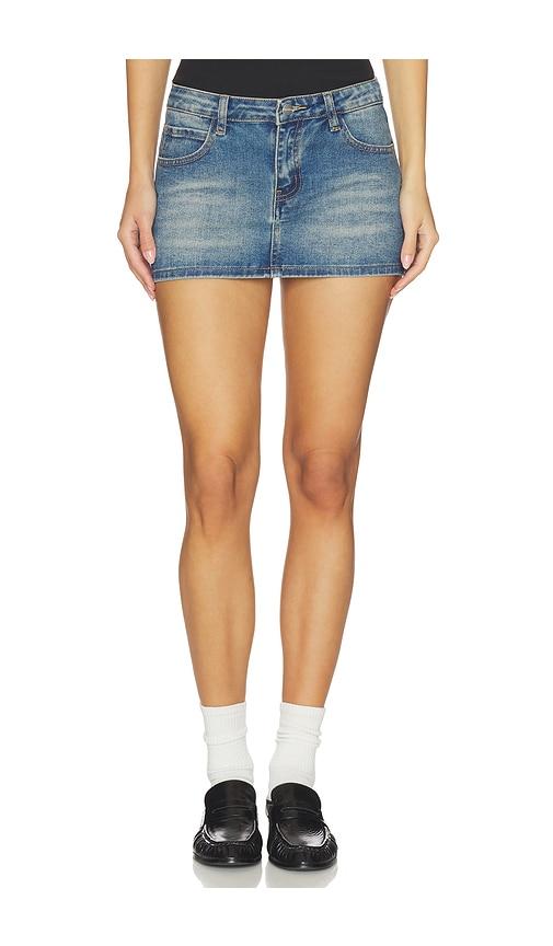superdown lathan denim mini skirt in blue. - size s (also in xxs, xs)