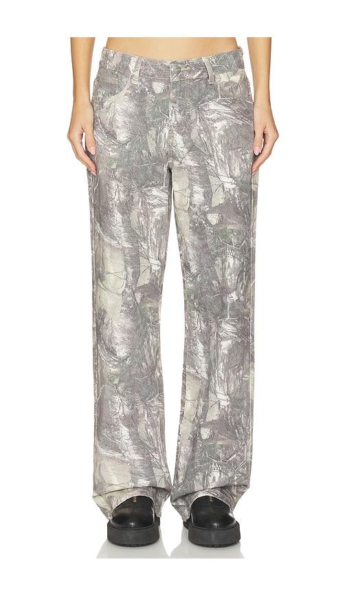 superdown lottie camo jean in sage. - size s (also in xxs, xs)