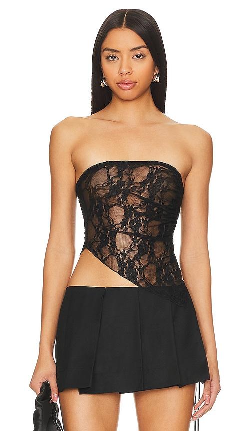 superdown lucy top in black. - size l (also in m)