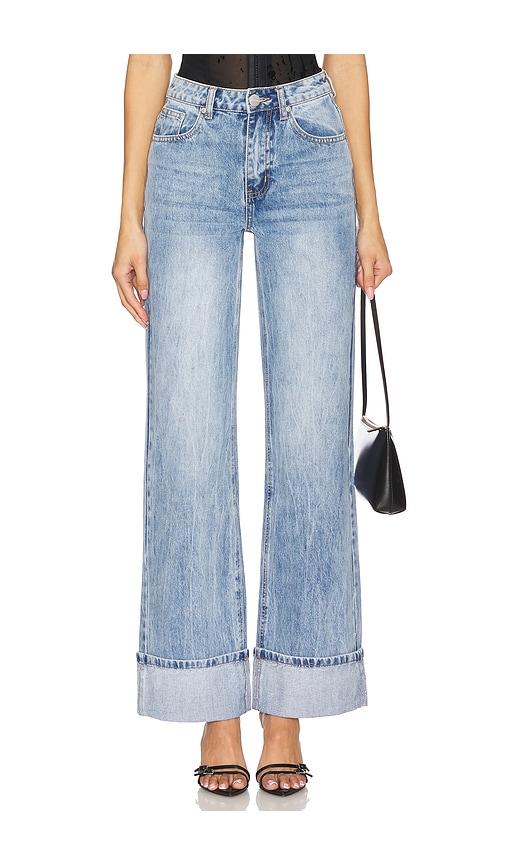 superdown lulu cuffed jeans in blue. - size l (also in xxs, xs, s, m, xl)
