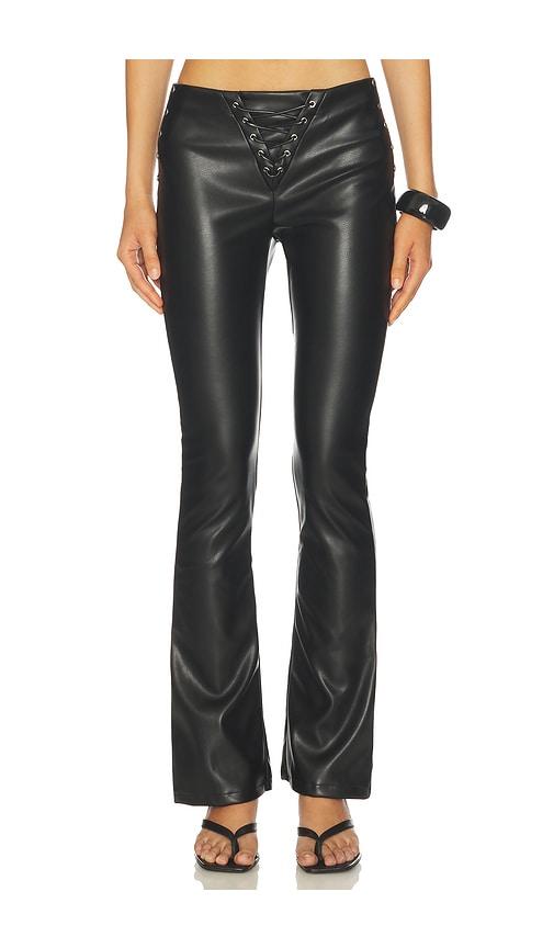 superdown mada faux leather pant in black. - size l (also in m, s, xl, xs)