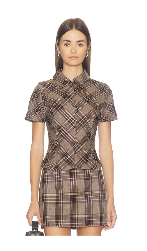 superdown mariam top in brown. - size m (also in s, xs)