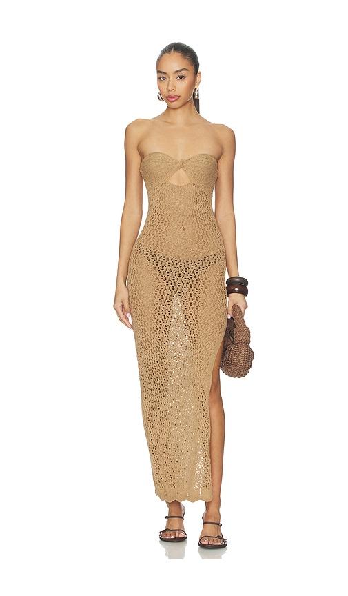 superdown marine maxi dress in beige. - size l (also in m, s)