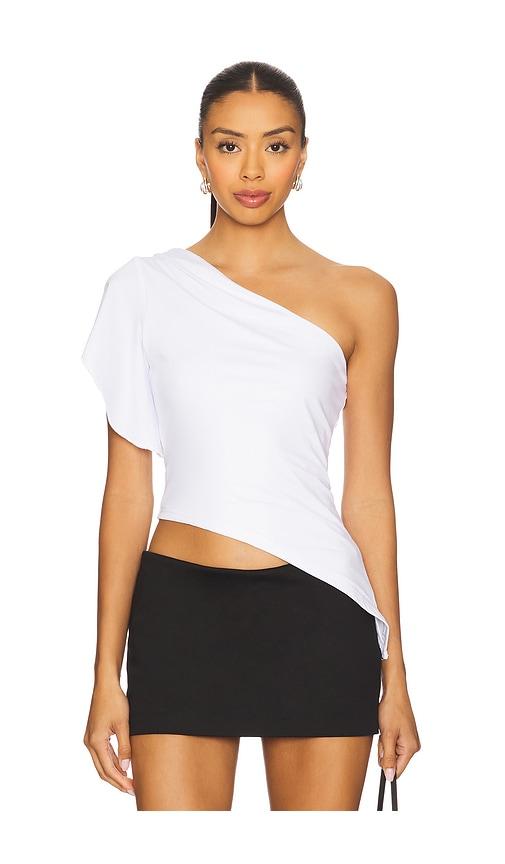 superdown marlene asymmetrical top in white. - size l (also in m)