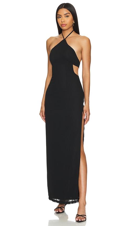superdown marley maxi dress in black. - size l (also in s)