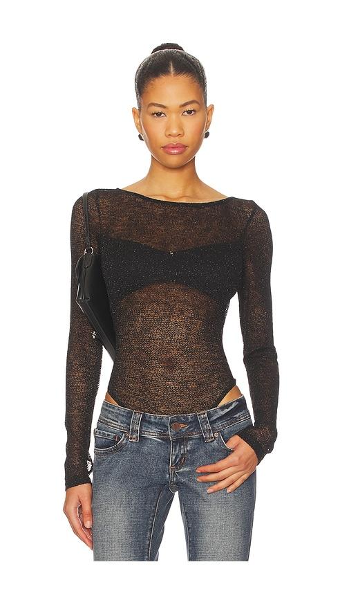 superdown minerva bodysuit in black. - size l (also in m, xl)