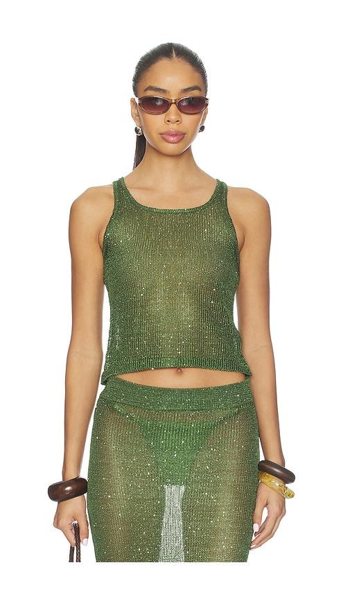 superdown miranda knit top in olive. - size m (also in xs, s)