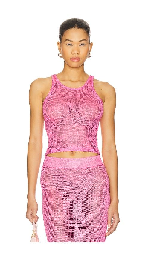 superdown miranda knit top in pink. - size l (also in xs, s, m)