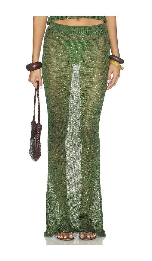 superdown miranda maxi skirt in olive. - size l (also in m)